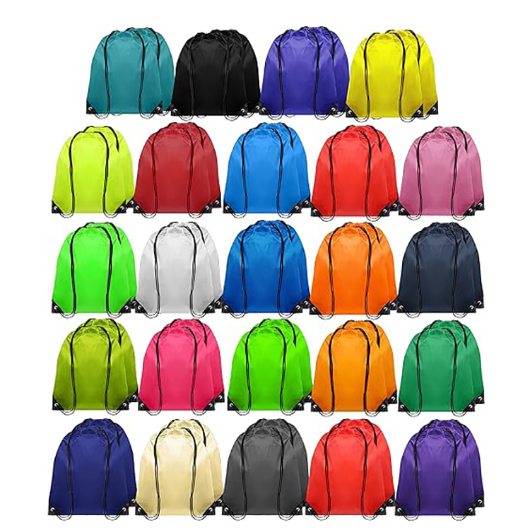 Wholesale Polyester Drawstring Backpack Bags Custom Logo Cinch Sack Folding Style Cheap Cinch Sack with Custom Logo