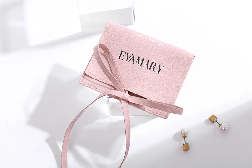 Custom Envelope Suede Leather Drawstring Gift Jewelry Pouch Manufacturer