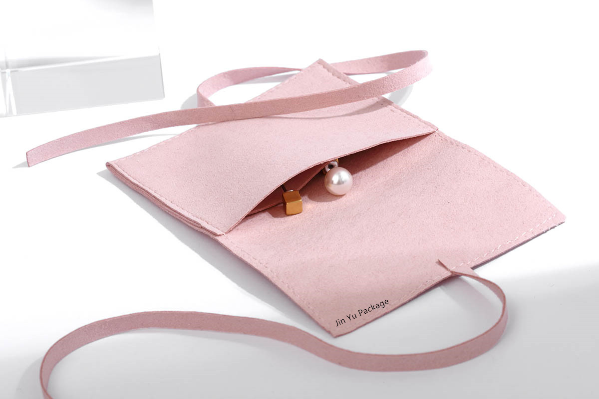 Custom Envelope Suede Leather Drawstring Gift Jewelry Pouch Manufacturer