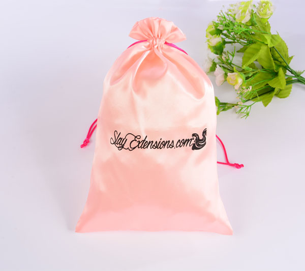 Pink Satin Gift Bag Drawable Silk Gift Pouch Drawstring Jewelry Pouch