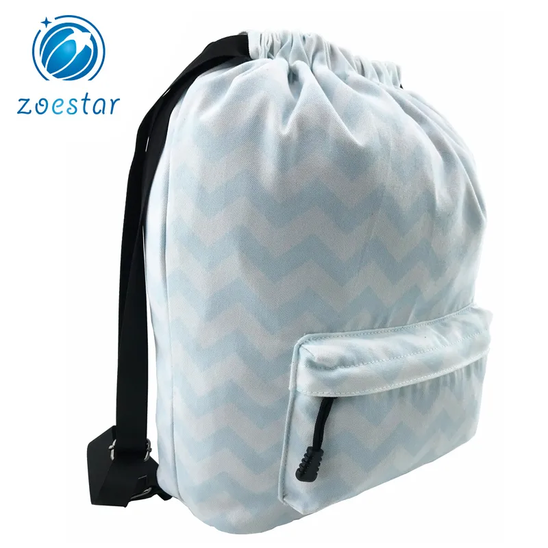 Custom Logo Sublimation String Polyester Nylon Gym Drawstring Bag Backpack with Logo