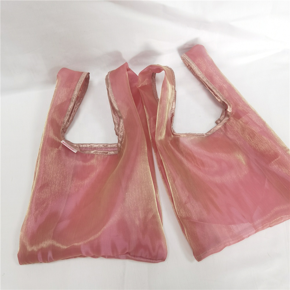 Chuanghua Luxury Pink ECO Bags Sheer Organza Bag With Handle Organza Bag Tote With Customize Logo