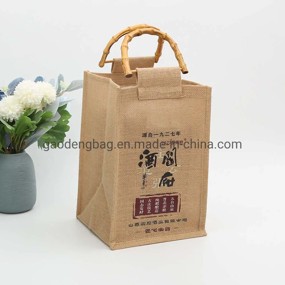 Natural Burlap Bags Jute Hessian Drawstring Sack Small Wedding Favor Gift Jute Bag