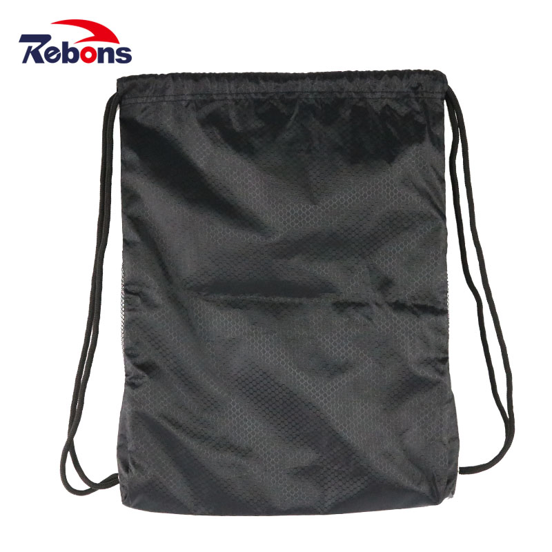 420d Nylon Waterproof Reflective Travel Sports Gym Drawstring Bag Backpack Promotion