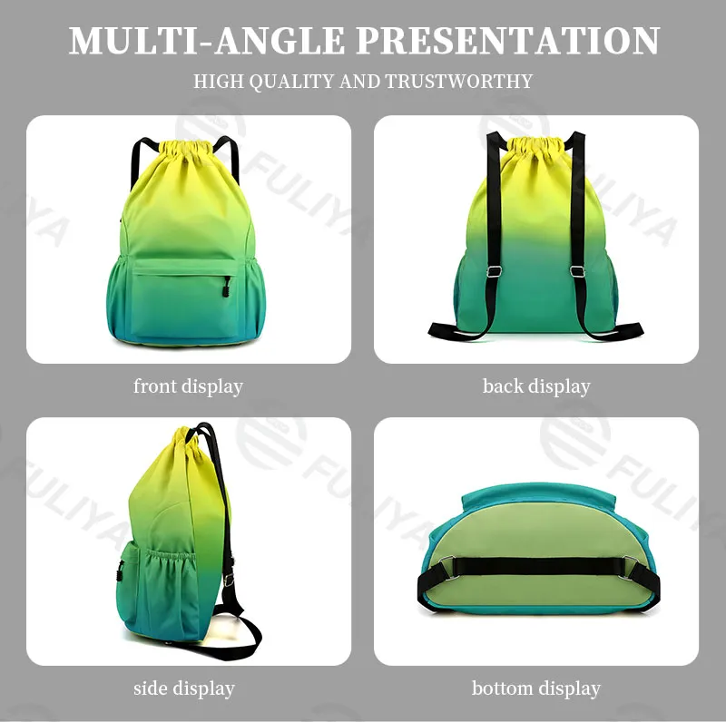Gradient Drawstring Backpack Detail 3