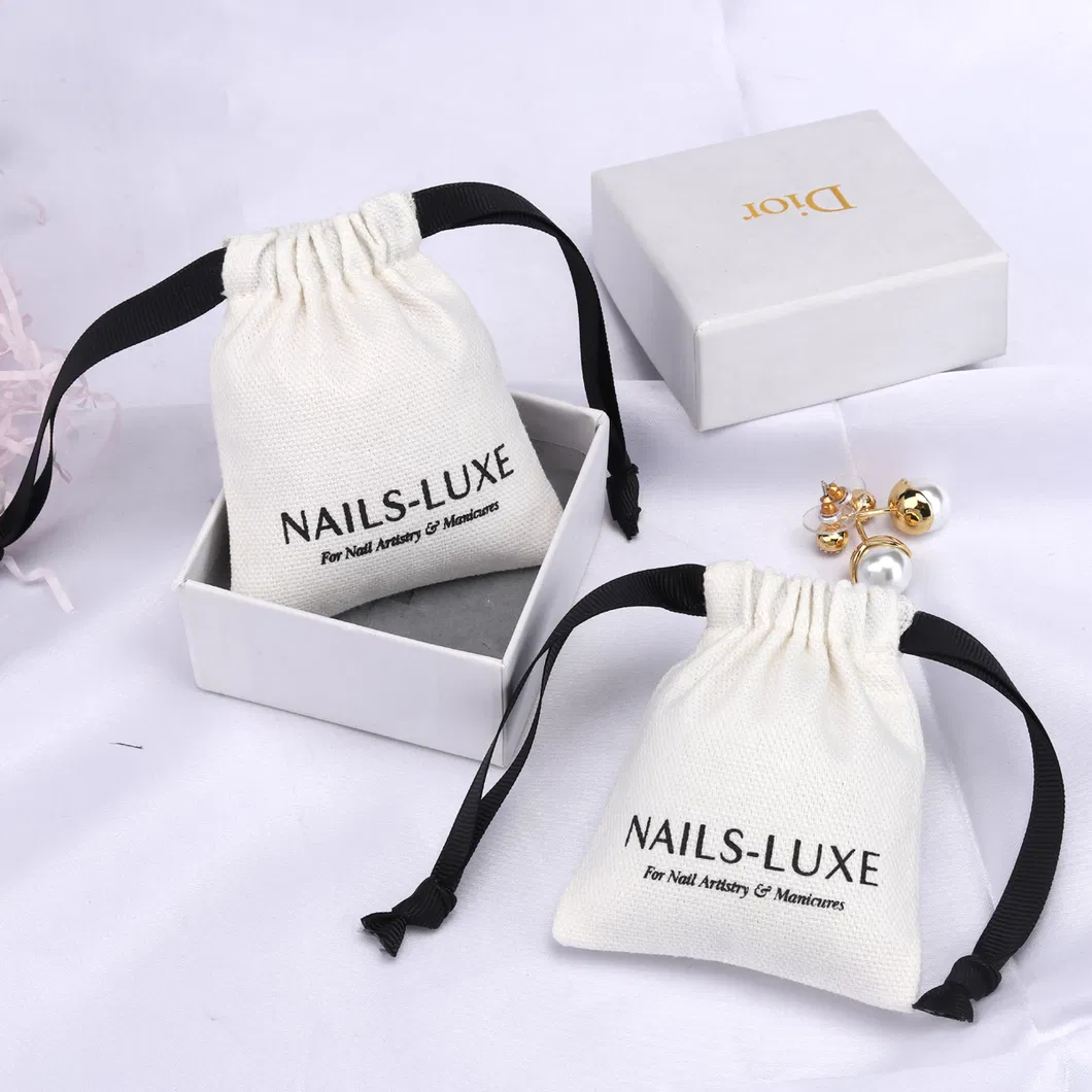 Custom Hot Stamping Suede Pouch Jewelry Perfume Cosmetic Packaging Drawstring Microfiber Bag