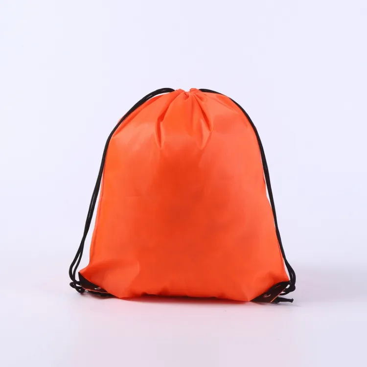 Wholesale 210d Sports Waterproof Polyester Nylon Drawstring Backpack Promotional for Kids
