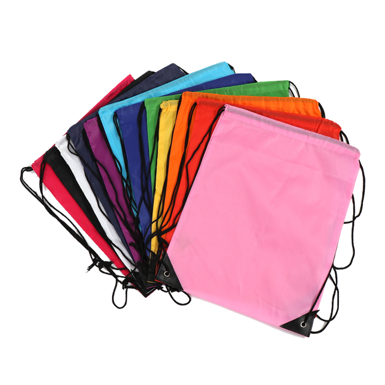 Wholesale Customized Promotional Cinch Bag Polyester Nylon Drawstring Shop and Backpack Draw String Bags with Custom Logos