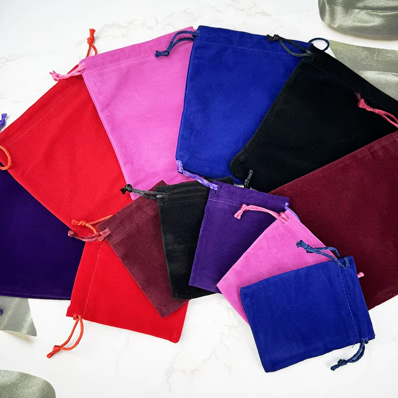Factory Stock Velvet Drawstring Bag Perfume Jewelry Packaging Pouch Cotton Suede