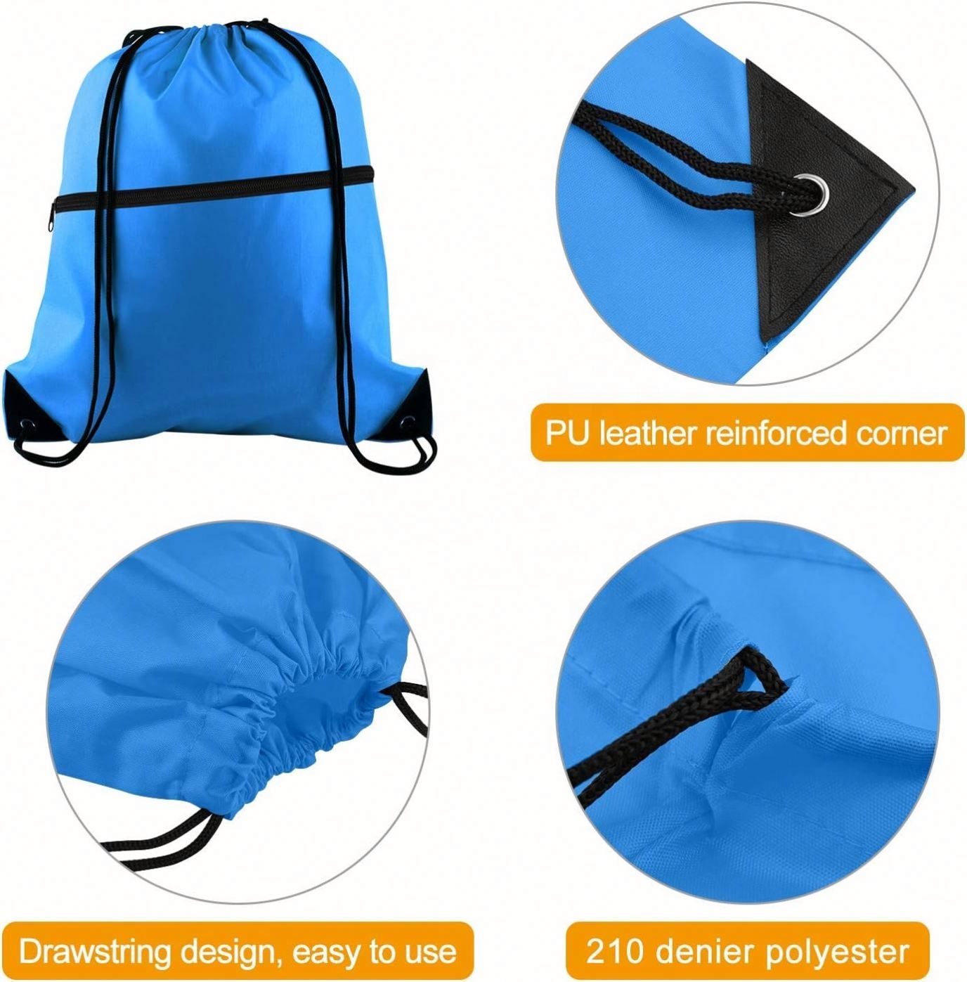 Drawstring Backpack Sports Gym String Bulk Cinch Bag Sack Pack Polyester Soft Washable for School Yoga Sport Gym Traveling