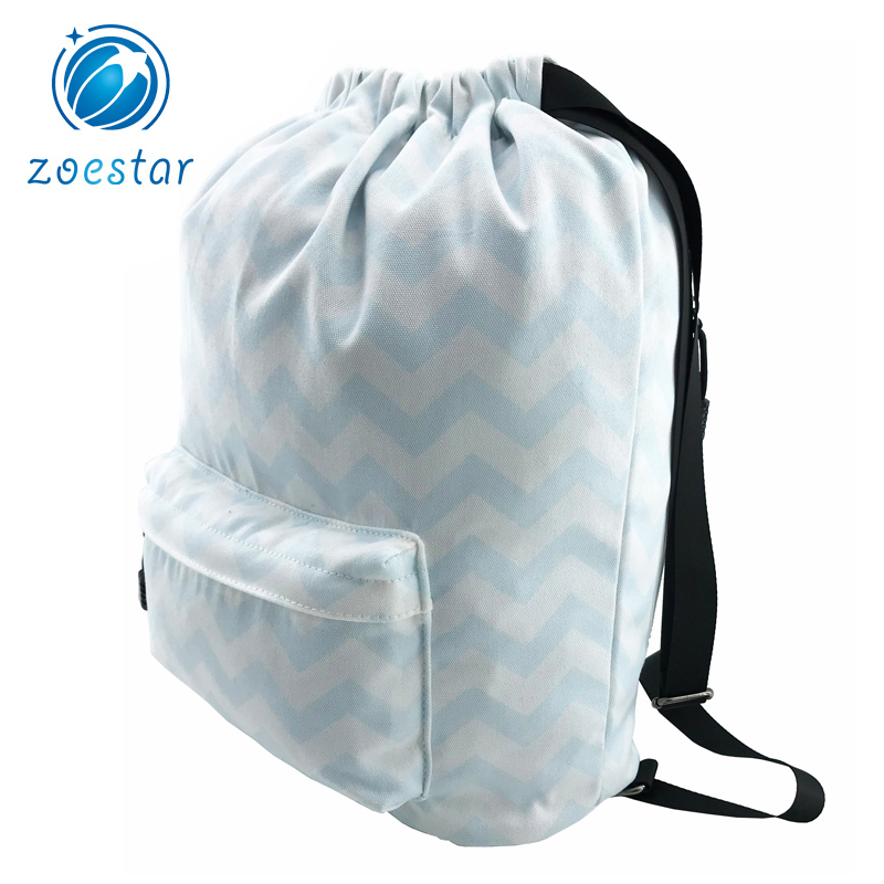 Custom Logo Sublimation String Polyester Nylon Gym Drawstring Bag Backpack with Logo