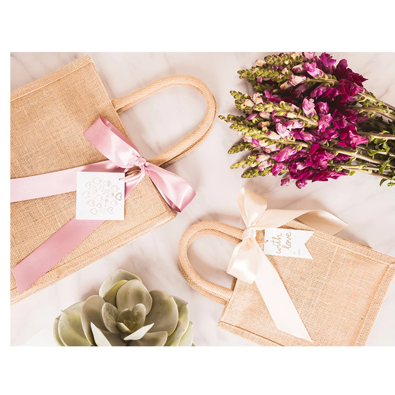 Small Jute Burlap Gift Bag Wedding Favor Eco Friendly Party Bag Custom