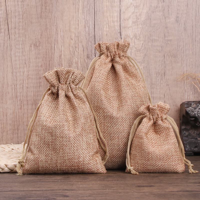 Eco-Friendly Custom Jute Drawstring Bag for Jewelry Storage