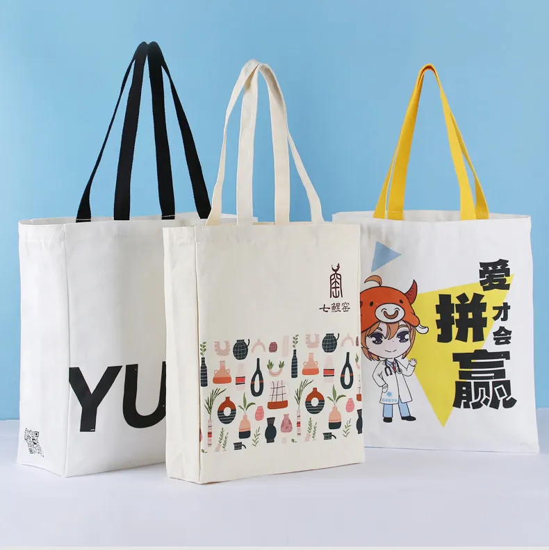 China Factory OEM Custom Design Printed Cotton Canvas Jute Tote Package Bag Shopper Bag Drawstring Package Bags
