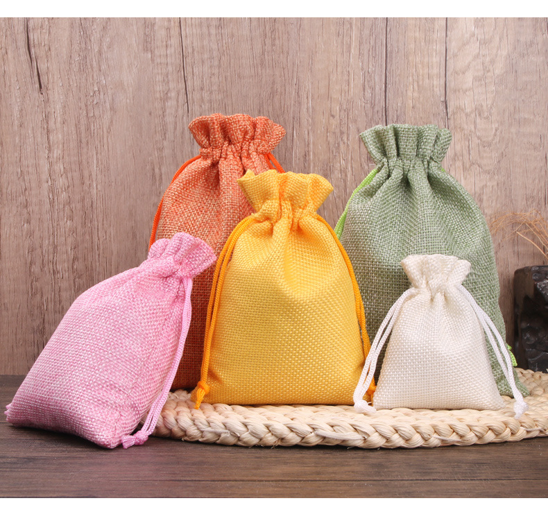 Eco-Friendly Custom Jute Drawstring Bag for Jewelry Storage