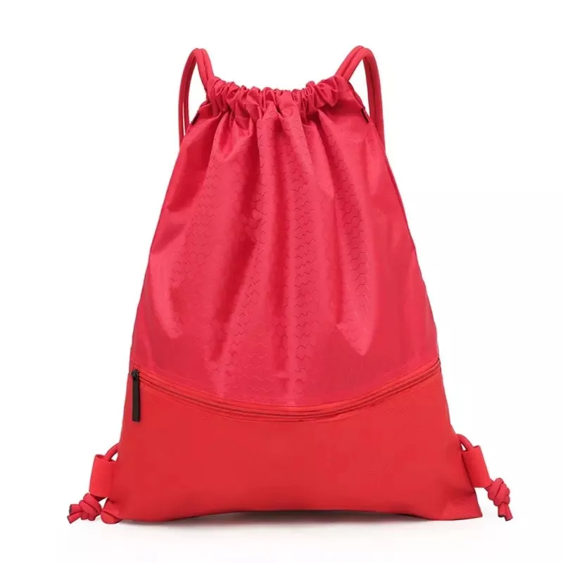Custom Print Logo 420d Sublimation Large Nylon Polyester Drawstring Waterproof Gym Pull Drawstring Backpack