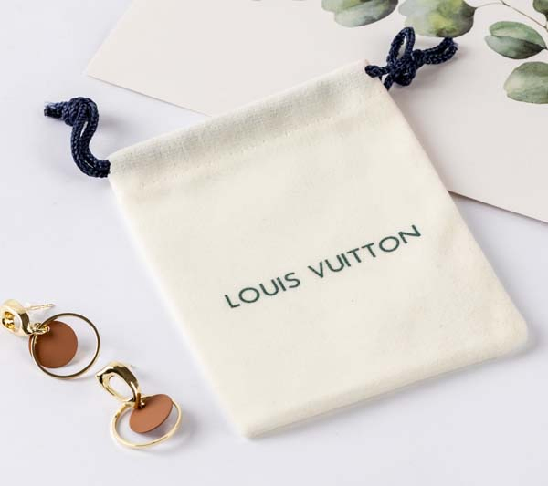 Blue Velvet Suede Jewelry Pouch with Silver Logo Suede Drawstring Gift Bag