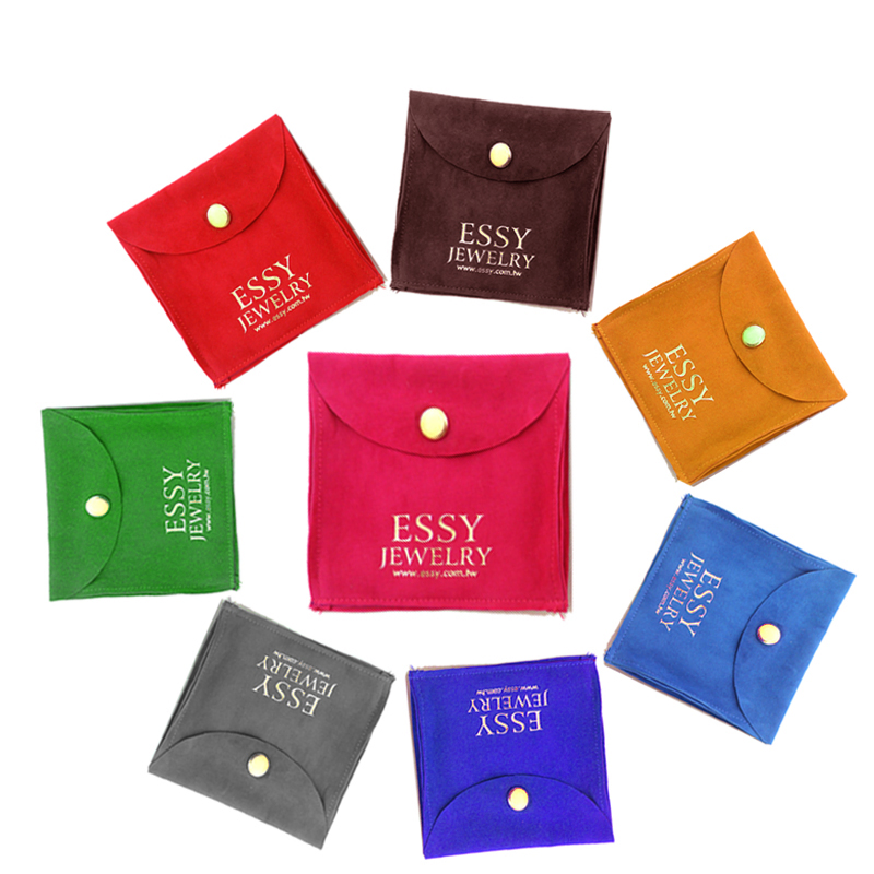 High-End Small Ring Packaging Custom Printed with Logo Silk Suede Microfiber Velvet Gift Jewelry Pouch Bag