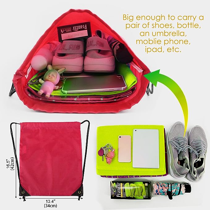 Custom Polyester Drawstring Bag Gym Sack Sports Cinch Bag Drawstring Backpack Storage Bags for Gym Traveling