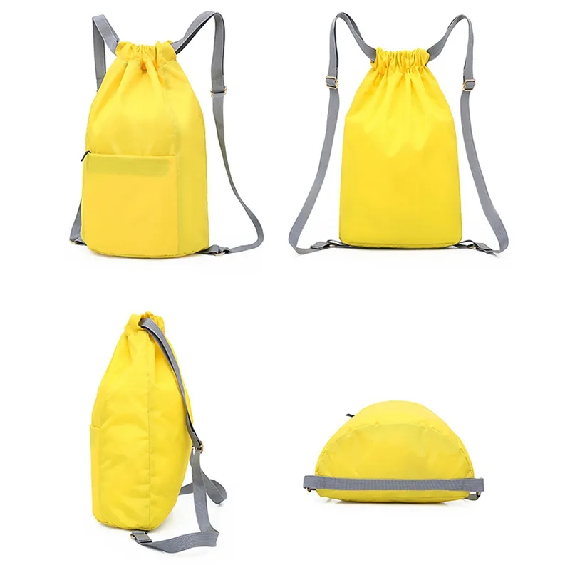 Polyester Drawstring Bag Nylon Carry Draw String Gift Gym Sports Backpack Bag