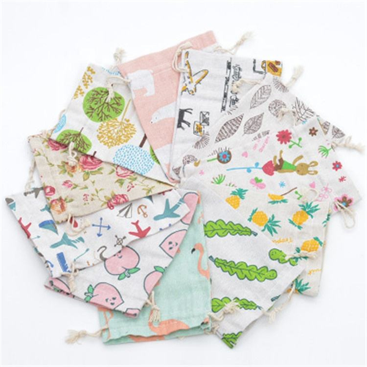 Vintage Linen Burlap Drawstring Pouch Muslin Cotton Candy Gift Bag Party Wedding Favors Holder Jewelry Packaging Jute Bag