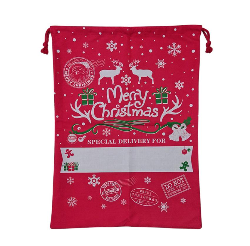 Christmas Decoration Gift Bag Santa Drawstring Pouch Cotton Bag Jute Bag