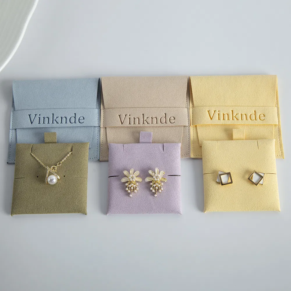 Custom Logo Printing Small Jewelry Packaging Suede Pouch