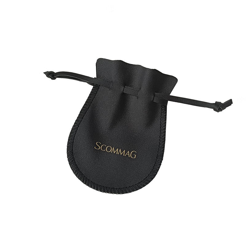 Emboss Leather Earphone Lipstick Storage Bag Leather Drawstring Jewelry Pouch Earring Bracelet Storage Bag