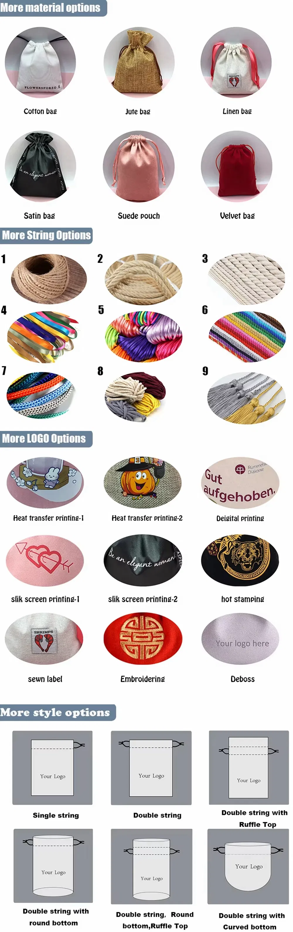 Customization specifications and sizing guide