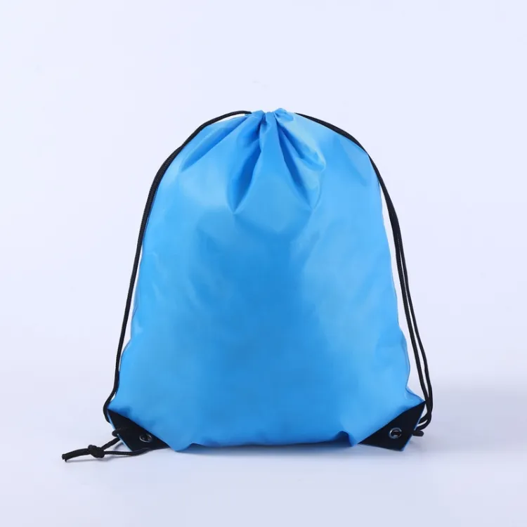 Wholesale 210d Sports Waterproof Polyester Nylon Drawstring Backpack Promotional for Kids