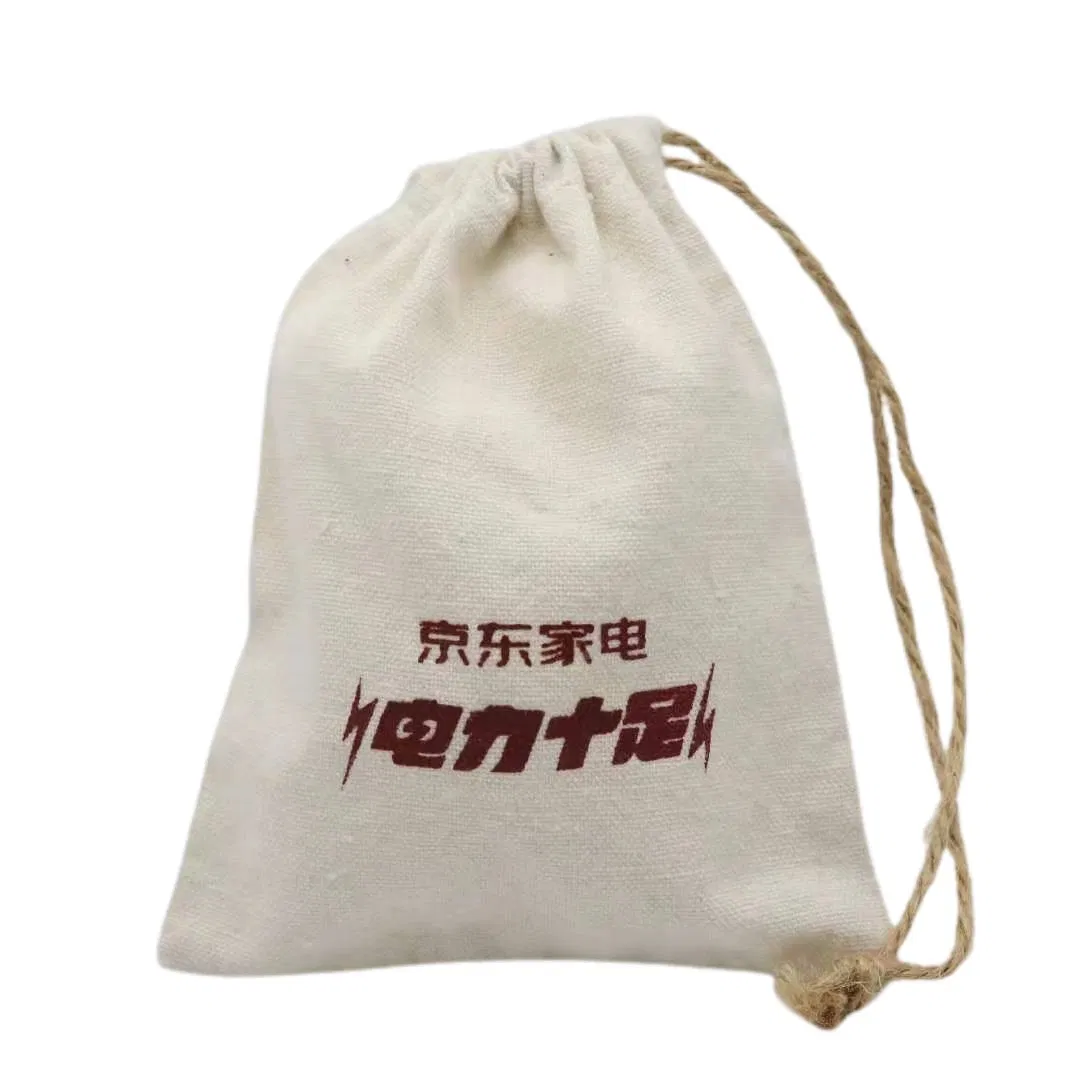 Source Manufacturers Promote The New Linen Bag with Delicate Texture and Drawstring Mouth Cotton Bag Food Tea Small Storage Bag