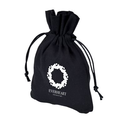 Custom Log Soft Organic Cotton Drawstring Gift Flap Pouch