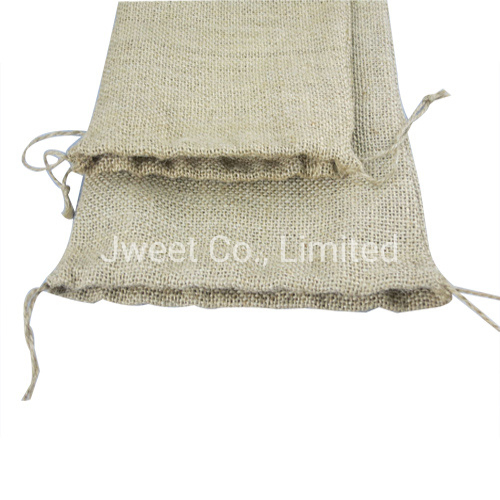 OEM Single Drawstring Jute Burlap Reposado Tequila Bottle Bag