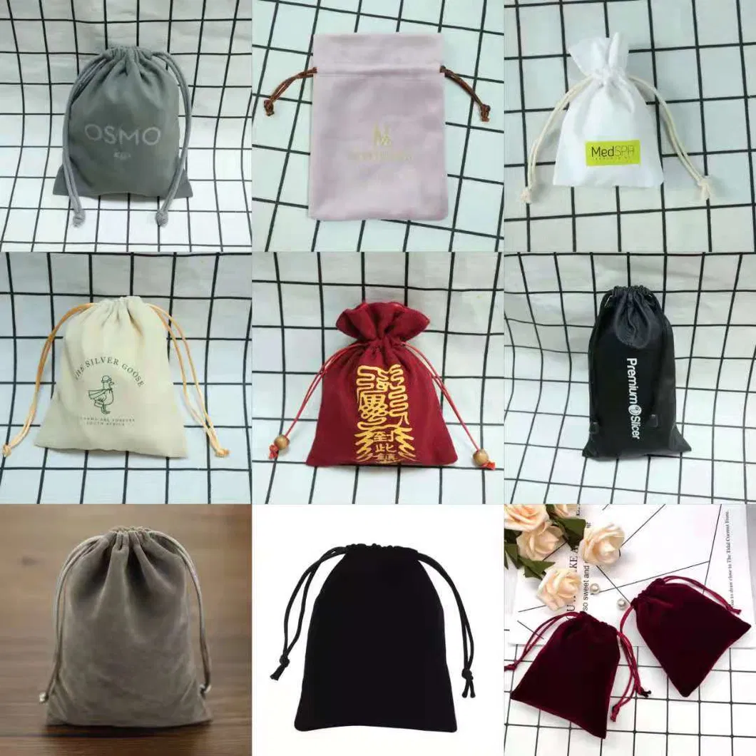 Source Manufacturers Promote The New Linen Bag with Delicate Texture and Drawstring Mouth Cotton Bag Food Tea Small Storage Bag