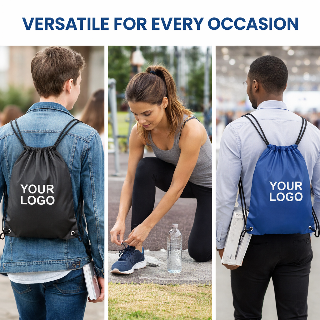 Custom Corporate Gift Sublimation Waterproof Cinch Sack Backpack 210D Polyester Custom Promotional Drawstring Bag with logo