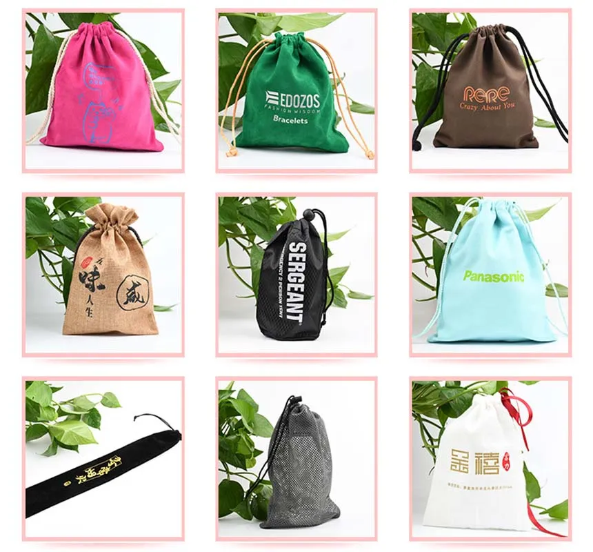 Fabric Bag Manufacturers Linen Storage Bag Horn Comb Retro Jute Storage Bag Jewelry Drawstring Drawstring Pocket Linen Bag