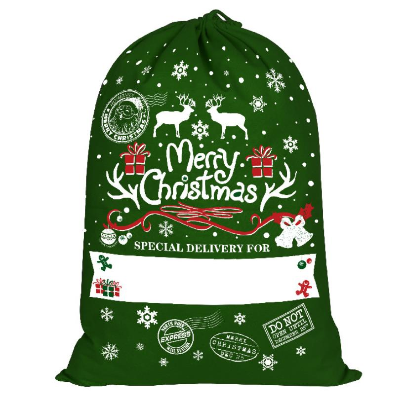 Christmas Decoration Gift Bag Santa Drawstring Pouch Cotton Bag Jute Bag