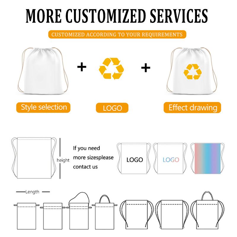 Luxury Style Polyester Drawstring Backpack Cinch Bags with Strings for Women and Men