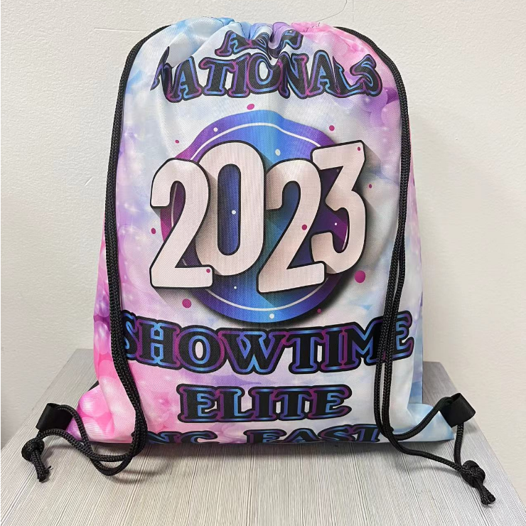 Waterproof High Quality Custom 420D Polyester Nylon Drawstring Backpack Gym Bags String Back Pack Logo Sport Cinch Sacks