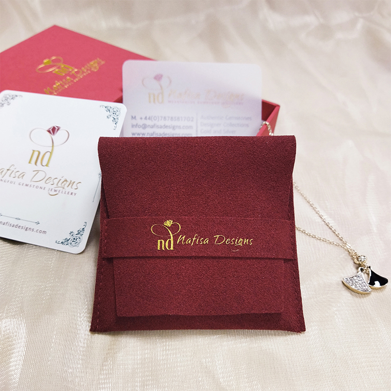 Custom Logo White Microfiber Jewelry Packaging Bag Jewelry Gift Pouch