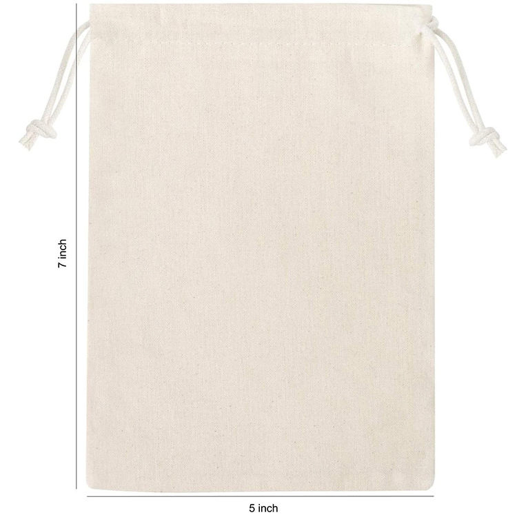 Custom Personalized Logo Printed Gift Canvas Cotton Double String Handbag Shoe Dust Drawstring Bag