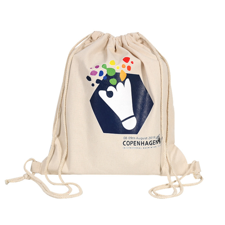 Custom Logo Muslin String Bag Eco Cotton Canvas Drawstring Pouch Bag for Gift