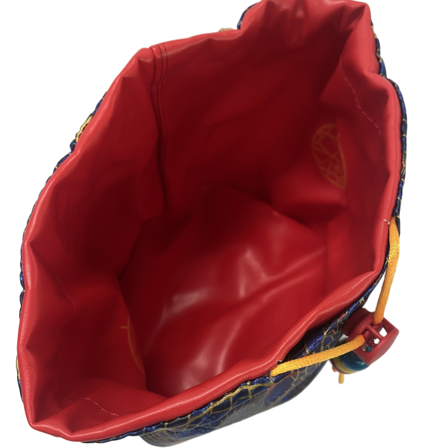 High Quality Recycled Leather Drawstring Bag Red Black Color Polyurethane Leather Bag