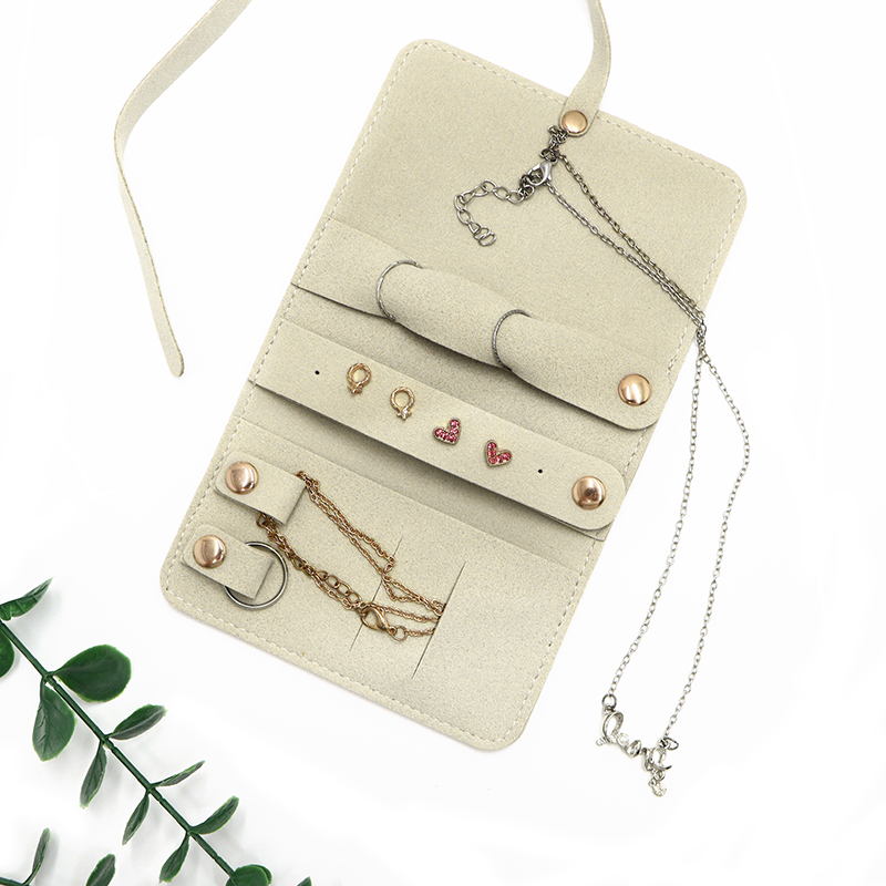 Microfiber Jewelry Pouch Portable Multi-Slot Bag Stylish Organizer Durable Jewelry Storage for Daily Carry Travel Gift