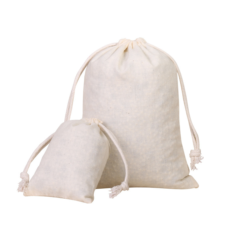 Cotton Storage Bags with Drawstrings Canvas Fabric Bread Bagsbulk Food Produce Reusable Muslin Natural Potato Onion Storage Bags for Cloth Shoe Bags