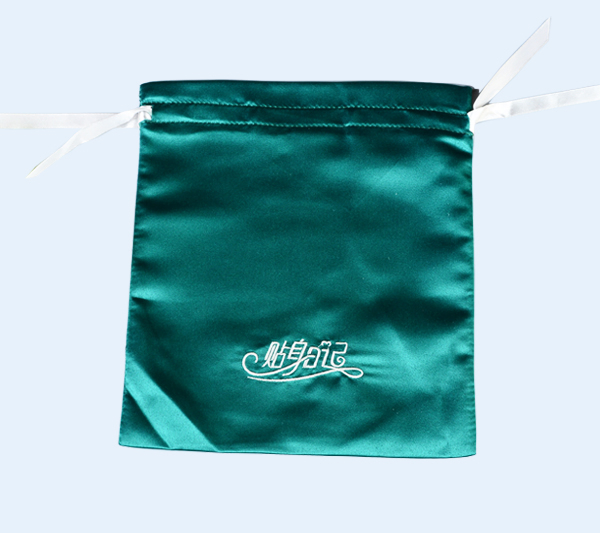 Satin Gift Bag Drawstring Satin Jewelry Pouch with Embroidery Logo Silk Fragrance Sachets