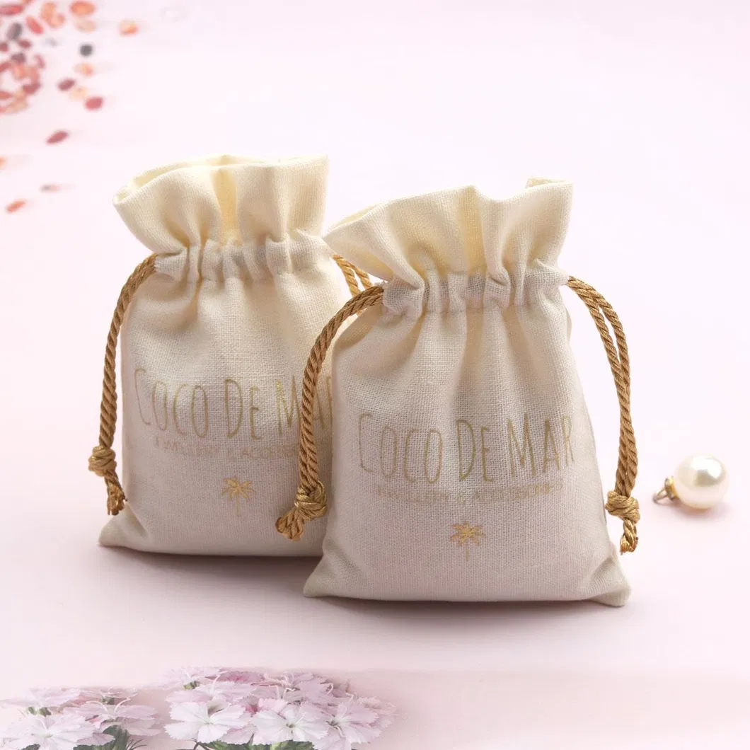 Custom Hot Stamping Suede Pouch Jewelry Perfume Cosmetic Packaging Drawstring Microfiber Bag