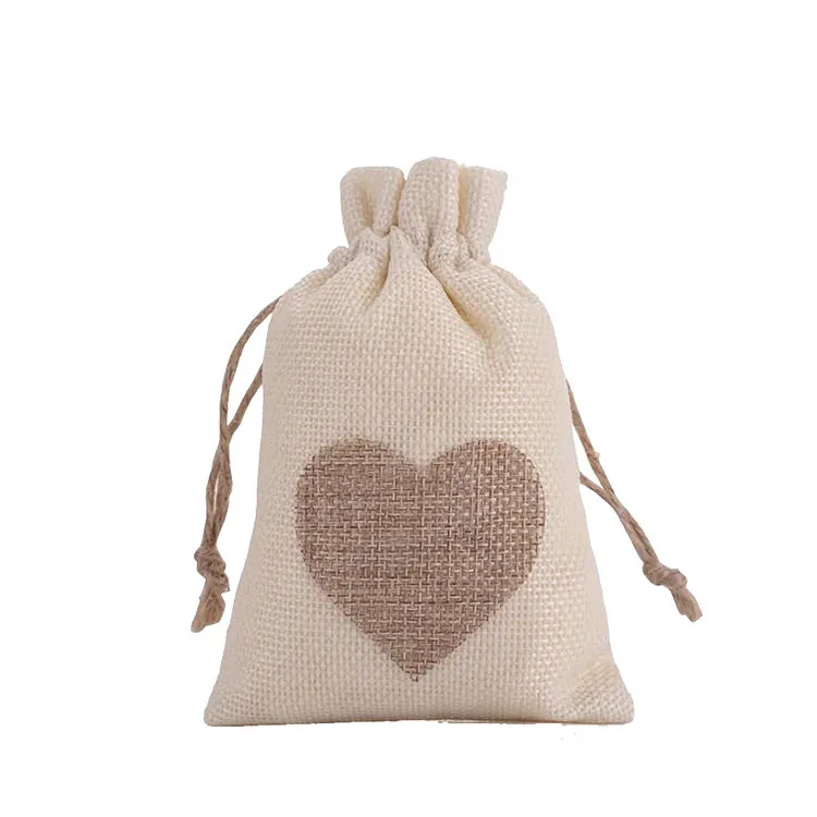 Wholesale Customised Natural Jute Burlap Drawstring Bag Large