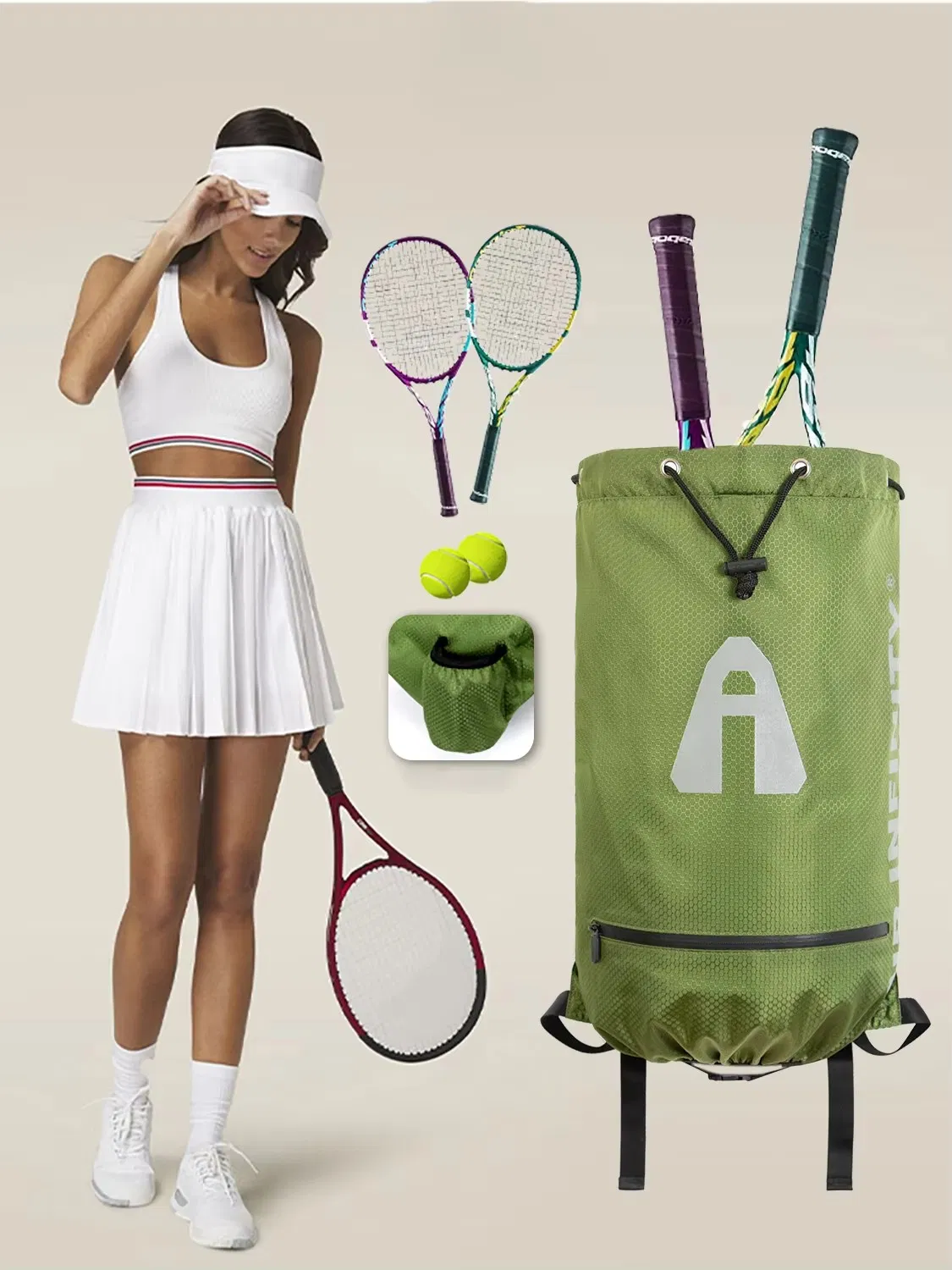 Nylon Travel Backpack Interior Display