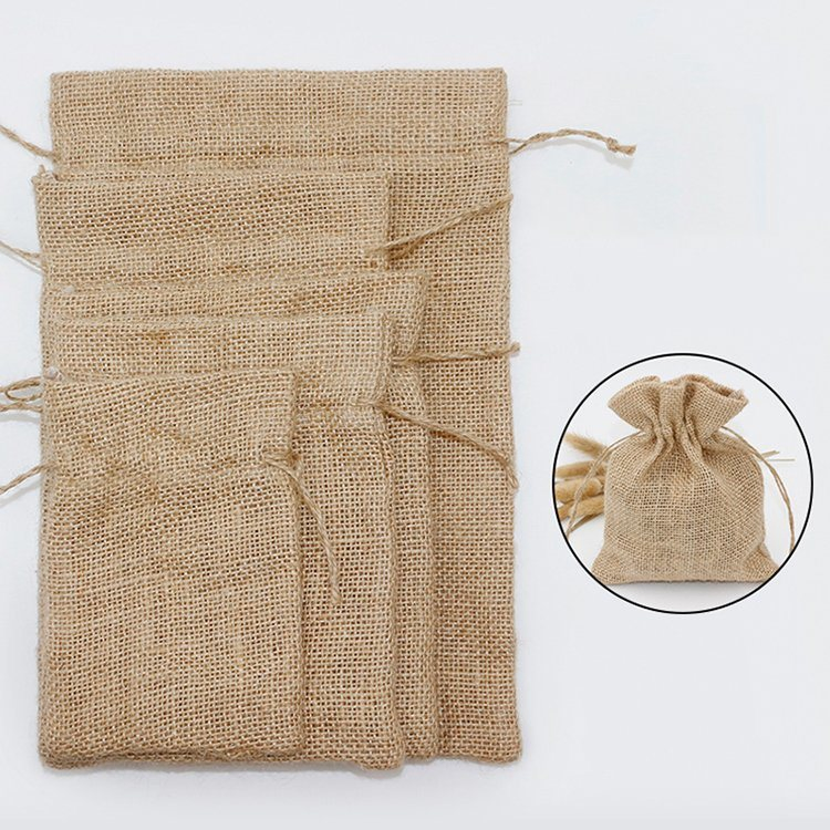 Burlap Bags Wedding Sacks Linen Sack Cocoa Jute Bag Favor with Drawstring